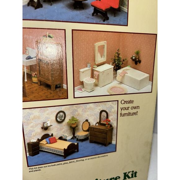 Vintage Greenleaf 30 Piece Dollhouse Furniture Kit 4 Rooms 9030 DIY 1987 - Picture 4 of 7